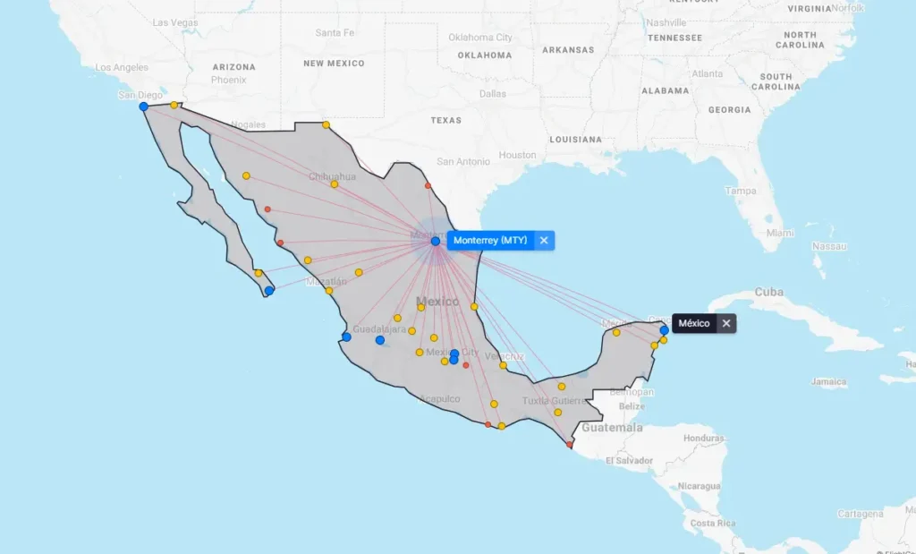 Rutas Nacionales desde Monterrey